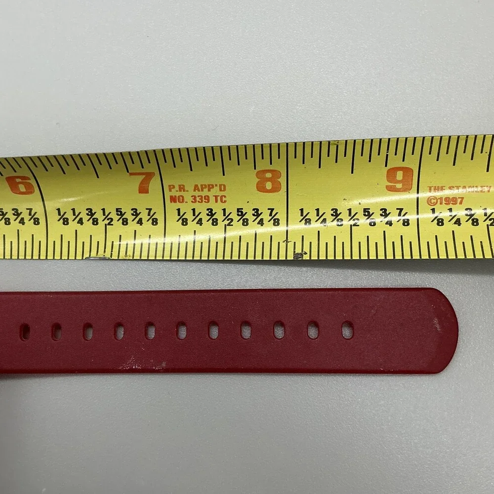 L.L. Bean Bear Women Watch 36mm White Dial Gray Red Rubber Band New Battery